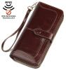 Anvesino Women's RFID Blocking Real Leather Wallet Ladies Zipper Wristlet Clutch