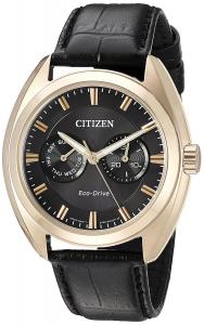 Citizen Men's 'Dress' Quartz Stainless Steel and Leather Casual Watch, Color:Black (Model: BU4013-07H)