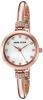 Anne Klein Women's AK/2840RJAS Swarovski Crystal Accented Rose Gold-Tone Bangle Watch and Red Jasper Beaded Bracelet Set