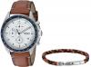 Fossil Men's CH3090SET Sport 54 Chronograph Luggage Leather Watch and Bracelet Box Set