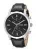 Fossil Men's FS4866 Townsman Stainless Steel Chronograph Watch With Black Leather Band