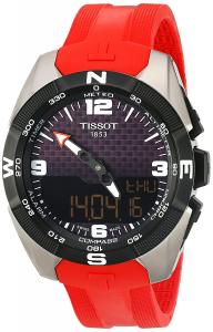 Tissot Men's 'T-Touch Expert' Swiss Quartz Titanium and Silicone Dress Watch, Color:Red (Model: T0914204705700)