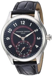 Frederique Constant Men's 'Horological Smart' Swiss Quartz Stainless Steel and Leather Casual Watch, Color:Black (Model: FC-285BBR5B6)