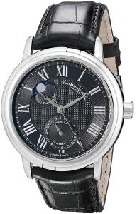 Raymond Weil Men's 2839-STC-00209 "Maestro" Stainless Steel Automatic Watch with Black Leather Band
