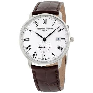 Frederique Constant Slimline White Dial Leather Strap Men's Watch FC245WR5S6DBR