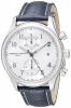 Frederique Constant Men's 'RunAbout' Silver Dial Blue Leather Strap Chronograph Swiss Automatic Stainless Steel Watch FC-393RM5B6