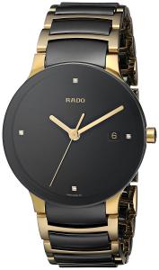 Rado Men's R30929712 Centrix Jubile Gold Plated Stainless Steel Bracelet Watch