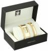 Anne Klein Women's AK/2826HNST Gold-Tone and Horn Resin Watch and Bangle Set