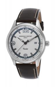 Frederique Constant Men's 'Vintage Rally' Swiss Automatic Stainless Steel and Leather Dress Watch, Color:Dark Grey (Model: FC-303WGH5B6)