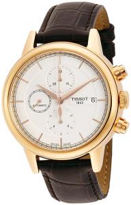 Tissot Men's Carson White Dial Brown Leather Automatic Watch T0854273601100