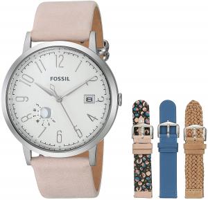 Fossil Vintage Muse Chronograph Leather Watch Set