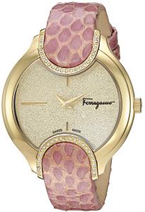 Salvatore Ferragamo Women's 'Signature' Quartz Stainless Steel and Leather Casual Watch, Color:Pink (Model: FIZ100015)