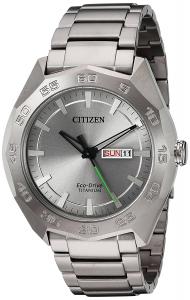 Citizen Men's 'Super' Quartz Titanium Casual Watch, Color:Silver-Toned (Model: AW0060-54A)