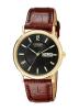 Citizen Men's BM8242-08E Eco-Drive Gold-Tone Stainless Steel Watch with Brown Leather Band