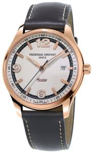 Frederique Constant Men's 'Vintage Rally' Swiss Automatic Gold and Leather Dress Watch, Color:Dark Grey (Model: FC-303WGH5B4)