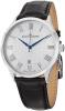 Alexander Statesman Triumph Wrist Watch For Men - Black Leather Stainless Steel Analog Swiss Watch - Silver White Dial Date Mens Designer Watch A103-01