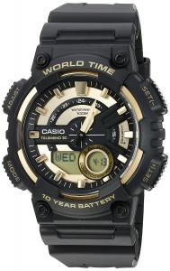 Casio Men's 'Heavy Duty' Quartz Resin Watch, Color:Black (Model: AEQ110BW-9AV)