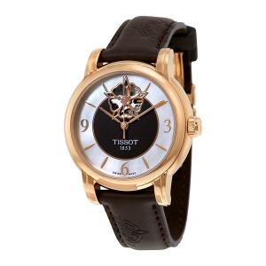 T050.207.37.117.04 Lady Heart Powermatic 80 Rose Gold Case Brown MOP Dial Watch with Brown Leather Strap