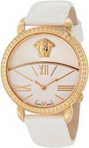 Versace Women's 93Q80D002 S001 Krios White Enamel and Sunray Dial Patent Leather Watch