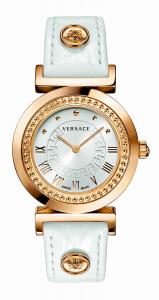 Versace Women's P5Q80D001 S001 "Vanity" Rose Gold Ion-Plated Watch with Leather Band