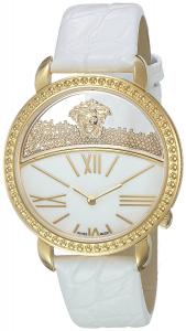 Versace Women's 'KRIOS' Swiss Quartz Stainless Steel and Leather Casual Watch, Color:White (Model: VAS010016)