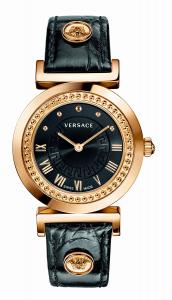 Versace Women's P5Q80D009 S009 "Vanity" Rose Gold Ion-Plated Watch with Leather Strap
