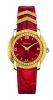Versace Women's 'DV-25' Swiss Quartz Stainless Steel and Leather Casual Watch, Color:Red (Model: VAM020016)