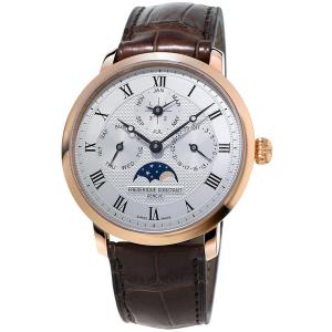 Frederique Constant Men's Slimline Perpetual 42mm Brown Alligator Leather Band Automatic Watch FC-775MC4S4
