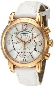 Tissot Men's Swiss Quartz Gold and Leather Watch, Color:White (Model: T0502173711700)