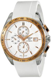 Tissot Men's  'Veloci-T' White Dial White Rubber Strap Chronograph Watch T024.427.27.011.00