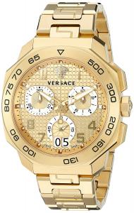 Versace Men's VQC040015 DYLOS CHRONO Analog Display Swiss Quartz Gold Watch