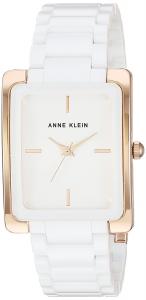 Anne Klein Women's AK/2952WTRG Rose Gold-Tone and White Ceramic Bracelet Watch