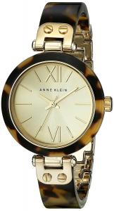 Anne Klein Women's 109652CHTO Gold-Tone Tortoise Shell Plastic Bracelet Watch
