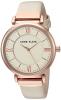 Anne Klein Women's AK/2666RGIV Swarovski Crystal Accented Rose Gold-Tone and Ivory Leather Strap Watch