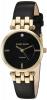 Anne Klein Women's AK/2684BKST Diamond-Accented Gold-Tone and Black Leather Strap Watch and Bangle Set