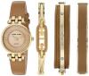 Anne Klein Women's Diamond-Accented and Leather Strap Watch and Bangle Set