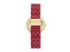 Anne Klein Women's AK/2620RDGB Swarovski Crystal Accented Gold-Tone and Red Resin Bracelet Watch