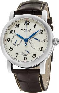 Montblanc Men's 'Star' Swiss Automatic Stainless Steel and Leather Dress Watch, Color:Brown (Model: 106462)