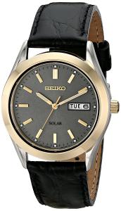 Seiko Men's Solar Watch with Grey Dial