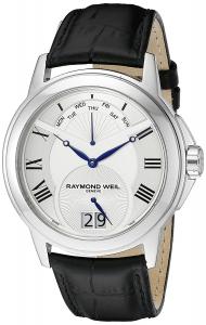 Raymond Weil Men's 9577-STC-00650 Tradition Stainless Steel Case Black Leather Strap with Crocodile Pattern Watch