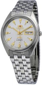 Orient #FAB00009W Men's 3 Star Stainless Steel Silver Dial Self Wind Automatic Watch