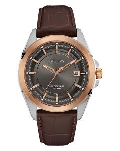 Bulova Men's 98B267 Stainless Steel Dress Watch With Brown Leather Band
