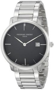 Frederique Constant Men's FC306G4S6B3 Slim Line Analog Display Swiss Automatic Silver Watch