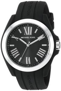 Michael Kors Watches Womens Bradshaw Stainless-Steel and Black Silicone Watch