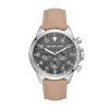 Michael Kors Watches Mens Gage Stainless-Steel and Taupe Leather Watch