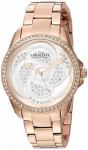 Đồng hồ Caravelle New York Women's 44L233 Swarovski Crystal  Rose Gold Tone Watch