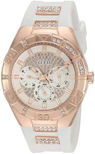 Đồng hồ GUESS Women's U0653L4 Sporty Rose Gold-Tone Stainless Steel Watch with Multi-function Dial and White Strap Buckle