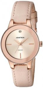 Đồng hồ Armitron Women's 75/5410 Diamond-Accented Leather Strap Watch Pink Rose Gold