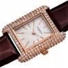 Đồng hồ Akribos Swarovski Crystal & Diamond Accented Leather Strap Women's Rectangle Watch Packed in a Beautiful Gift Box AK1068
