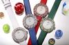 Đồng hồ Burgi Women's BUR227 Swarovski Colored Crystal & Diamond Accented Leather Strap Watch màu tím